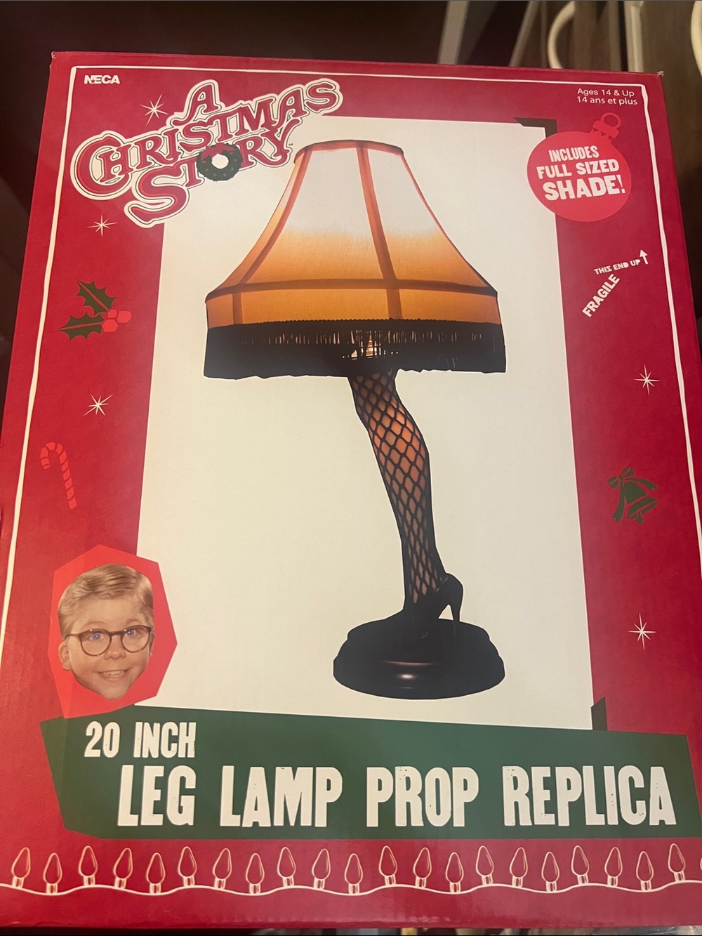 NECA A Christmas Story 20-Inch Leg Lamp Prop Replica - Yellow Shade, Black Base